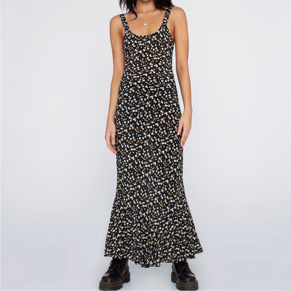 Allegra Dress Milky Way | Realisation Par | Floral Black Maxi Dress | 100% Silk